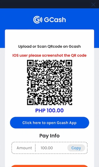 Step 5: You will receive a QR code, take a screenshot and save this QR code. Then log in to your GCash app and scan the QR code to initiate the payment.