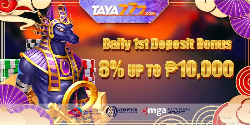 Promotion Taya777 – Daily 1st Deposit Bonus 8% Up To 10,000 PHP